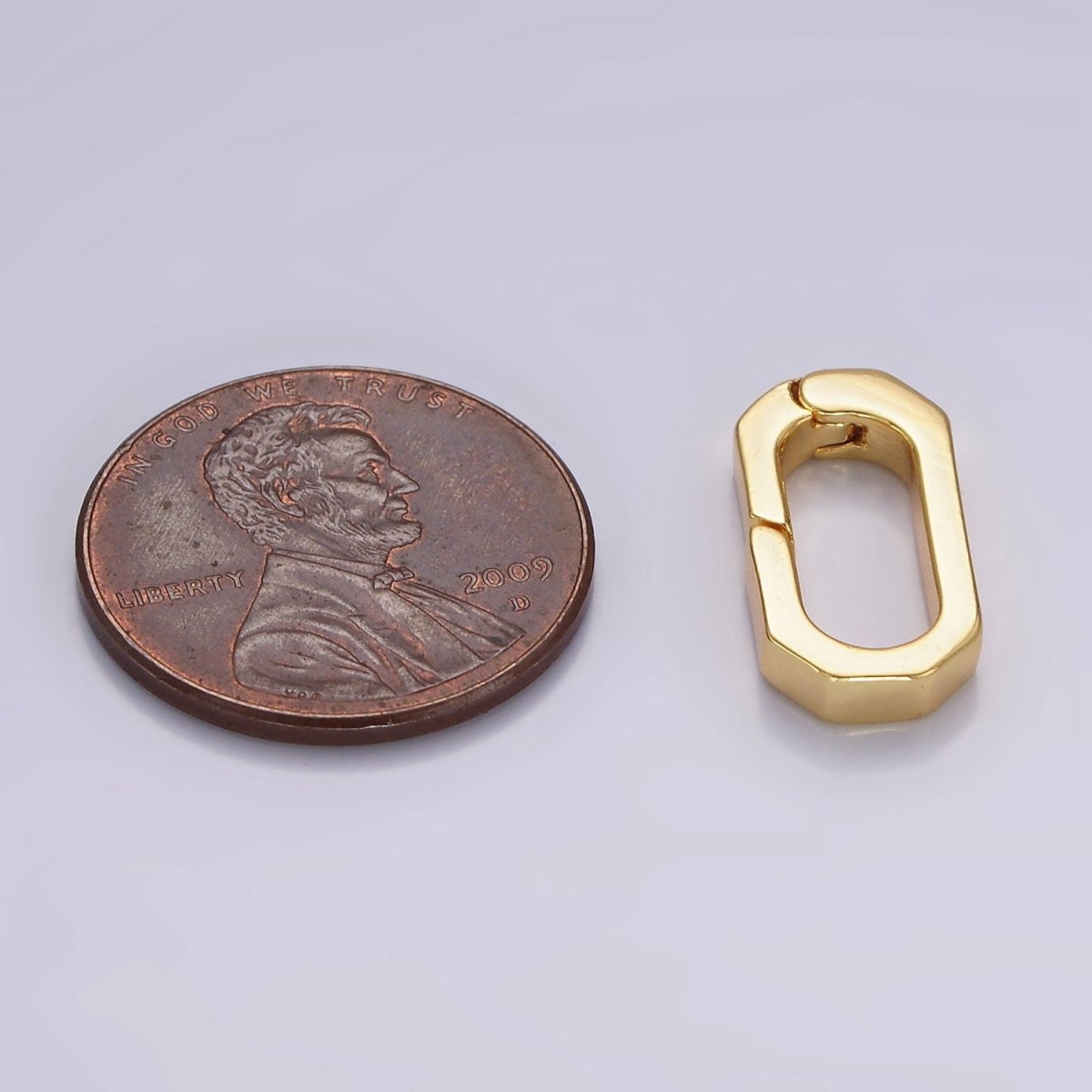 OS 14K Gold Filled 16mm Push Oblong Spring Gate Minimalist Jewelry Findings Supply | Z-807