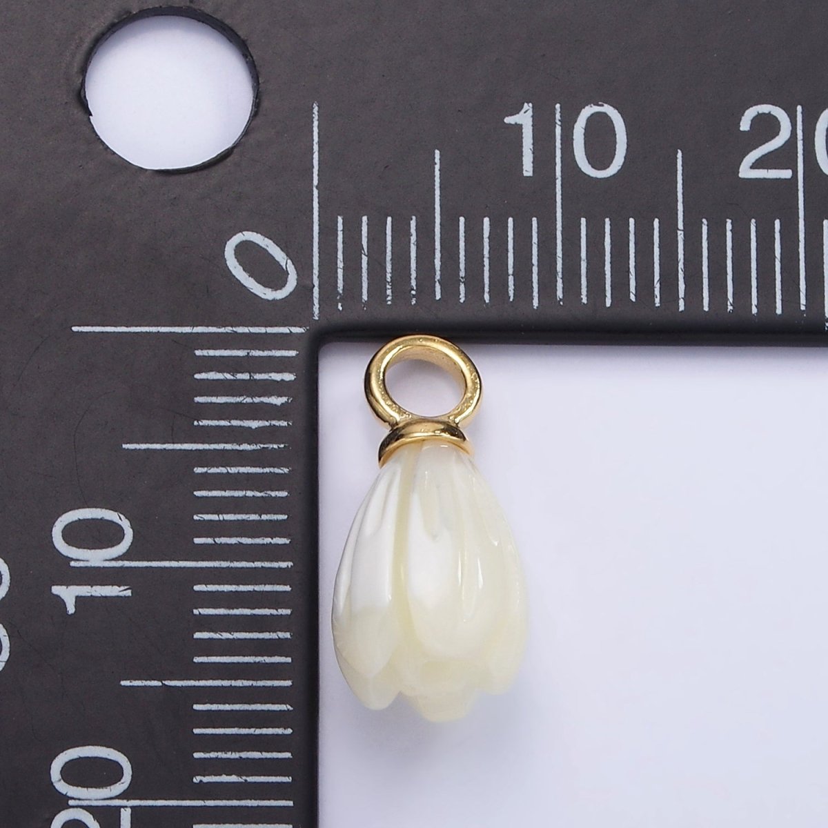 OS14K Gold Filled 16mm Tulip Flower Shell Pearl Drop Pendant | AG690