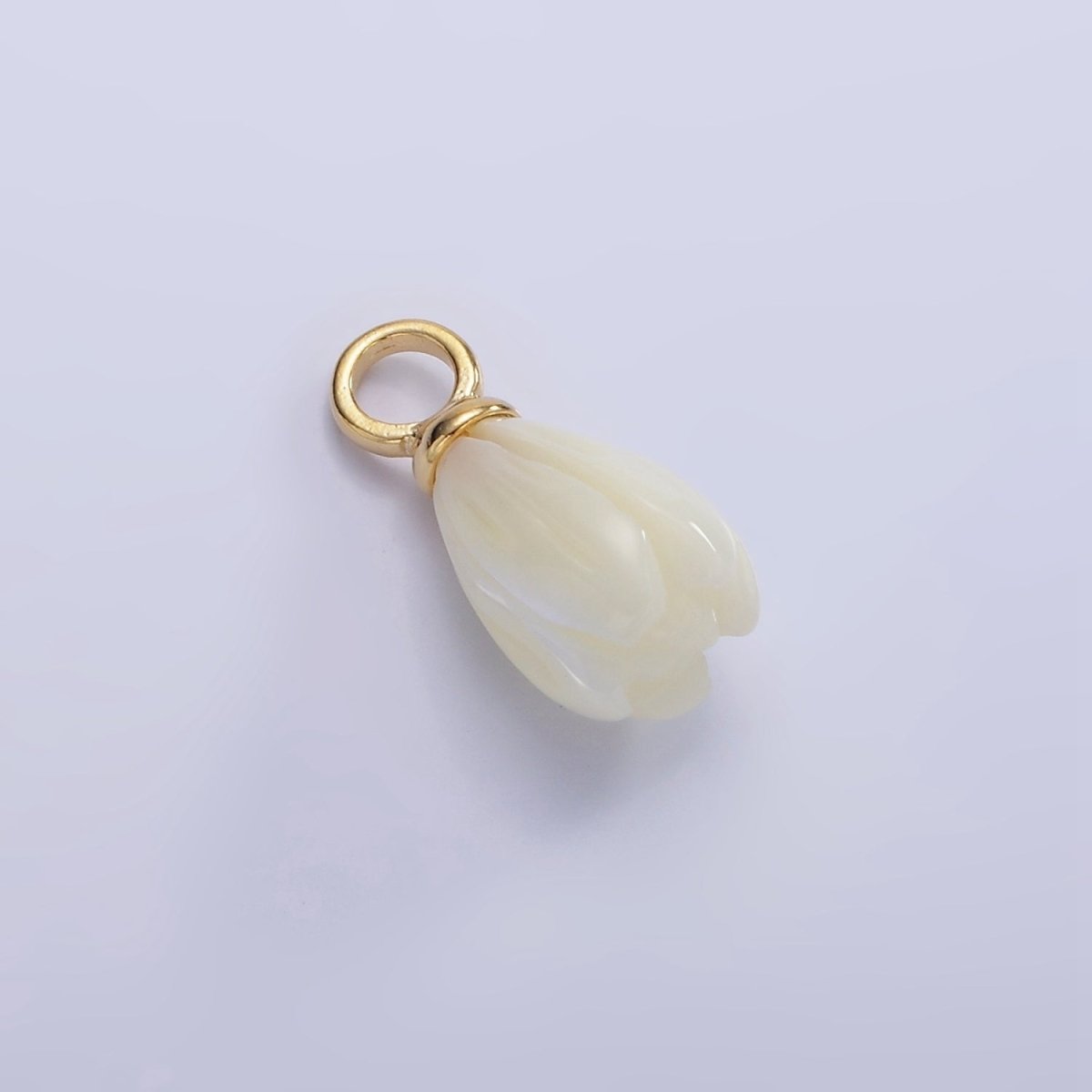 OS14K Gold Filled 16mm Tulip Flower Shell Pearl Drop Pendant | AG690