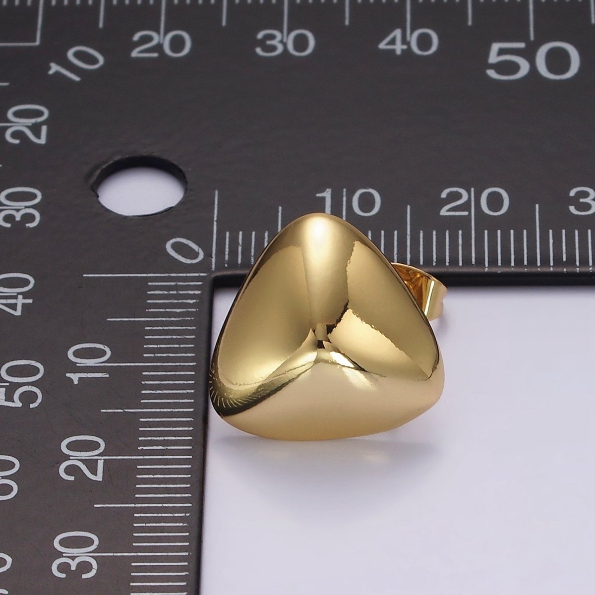 14K Gold Filled 17mm Edged Triangle Minimalist Geometric Stud Earrings | V064