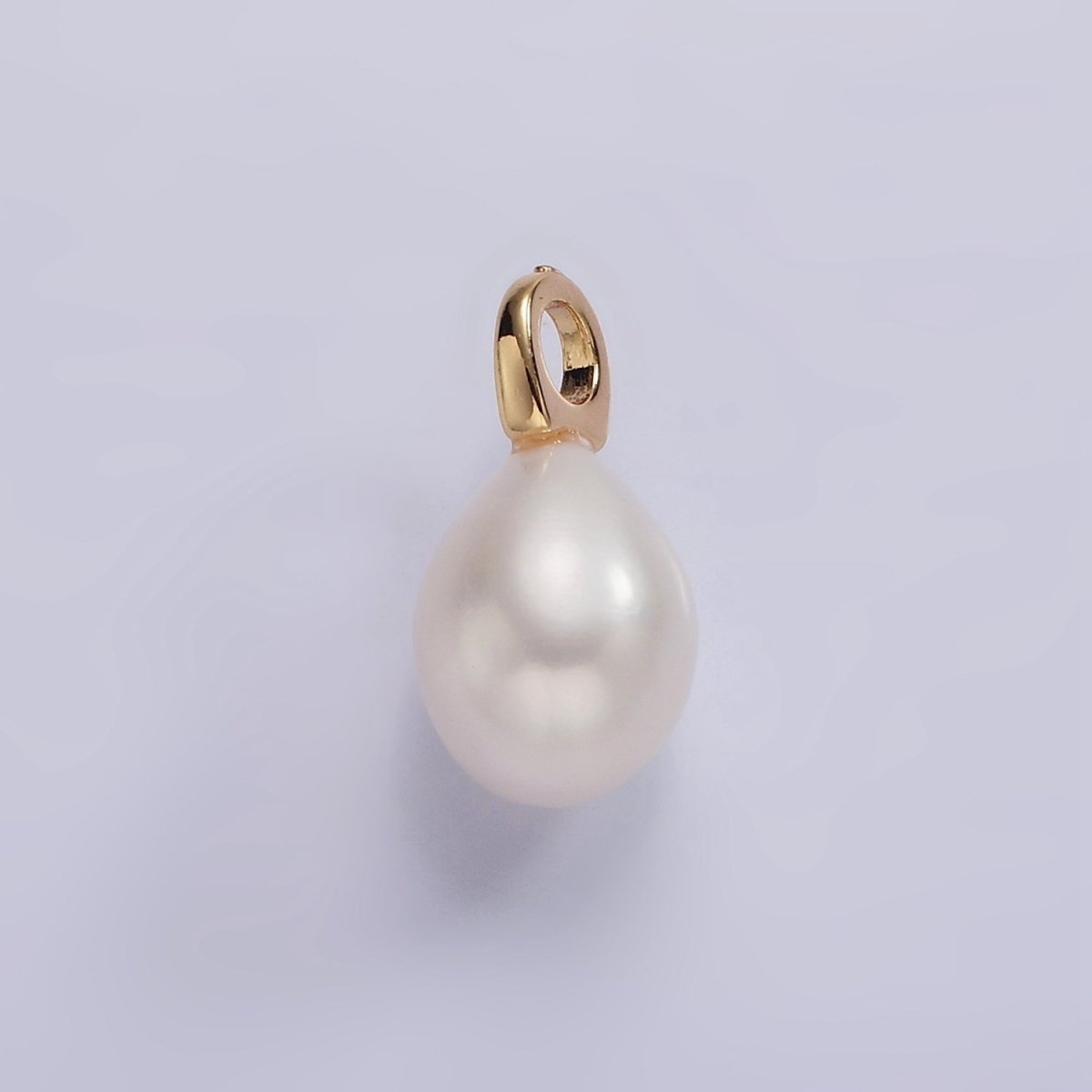14K Gold Filled 17mm Freshwater Pearl Button Drop Pendant | P1642