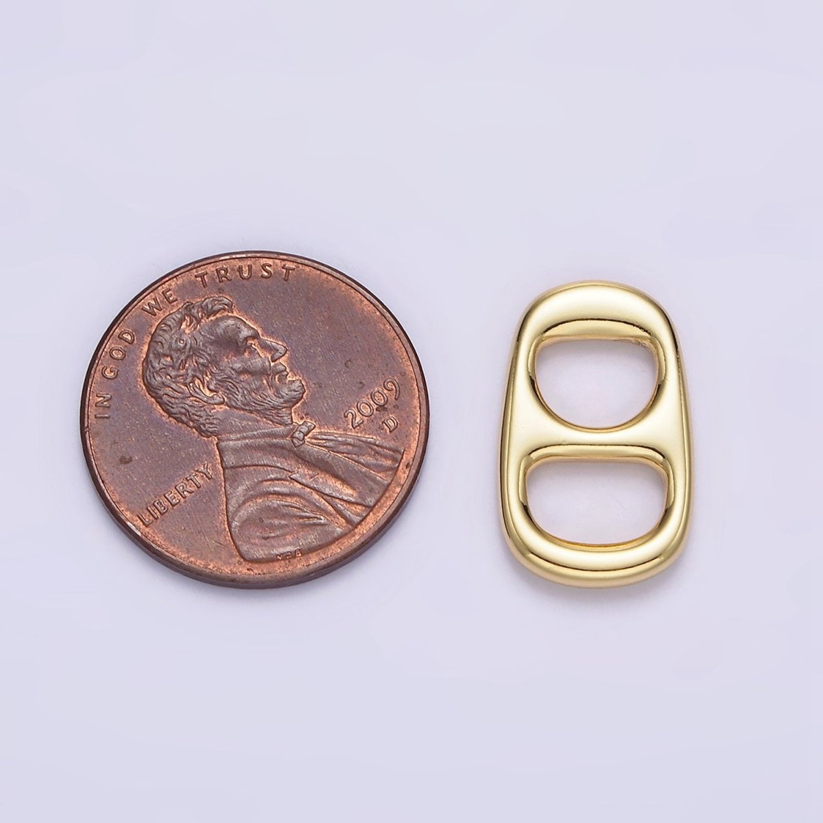 14K Gold Filled 17mm Minimalist Soda Pull Tab Charm | C-584