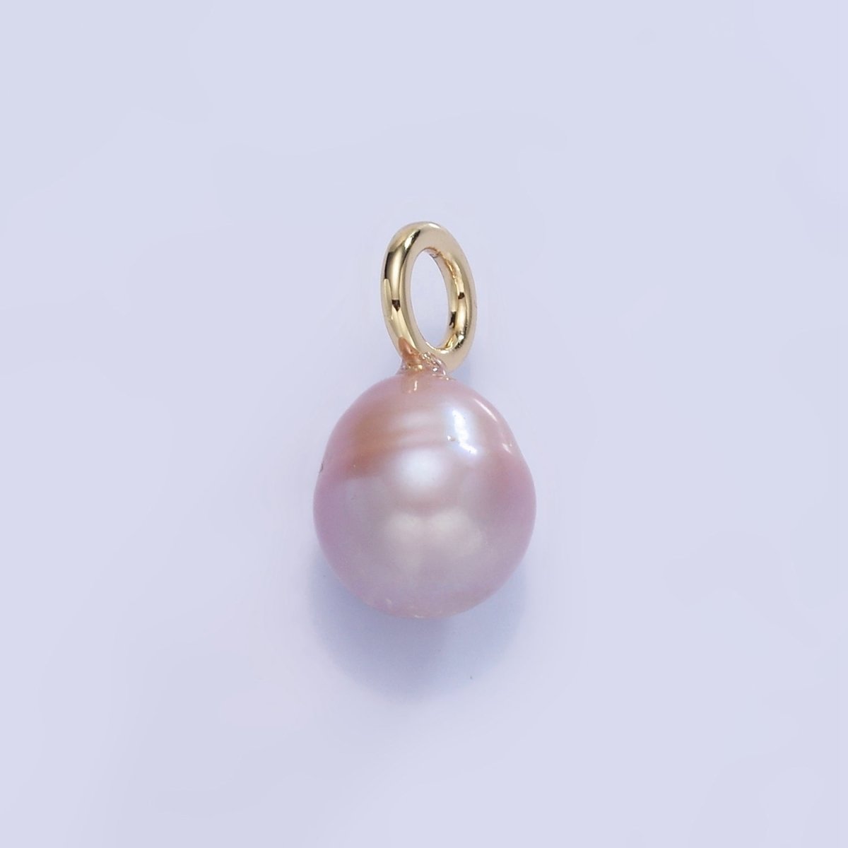 14K Gold Filled 17mm Purple Ringed Freshwater Pearl Oval Drop Pendant | P1737