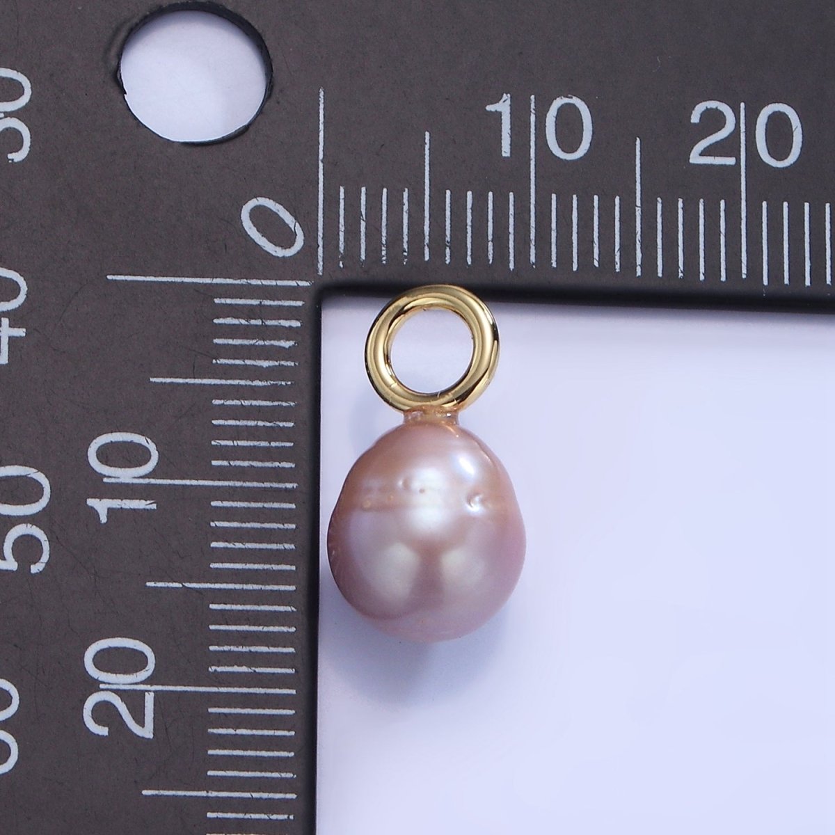14K Gold Filled 17mm Purple Ringed Freshwater Pearl Oval Drop Pendant | P1737