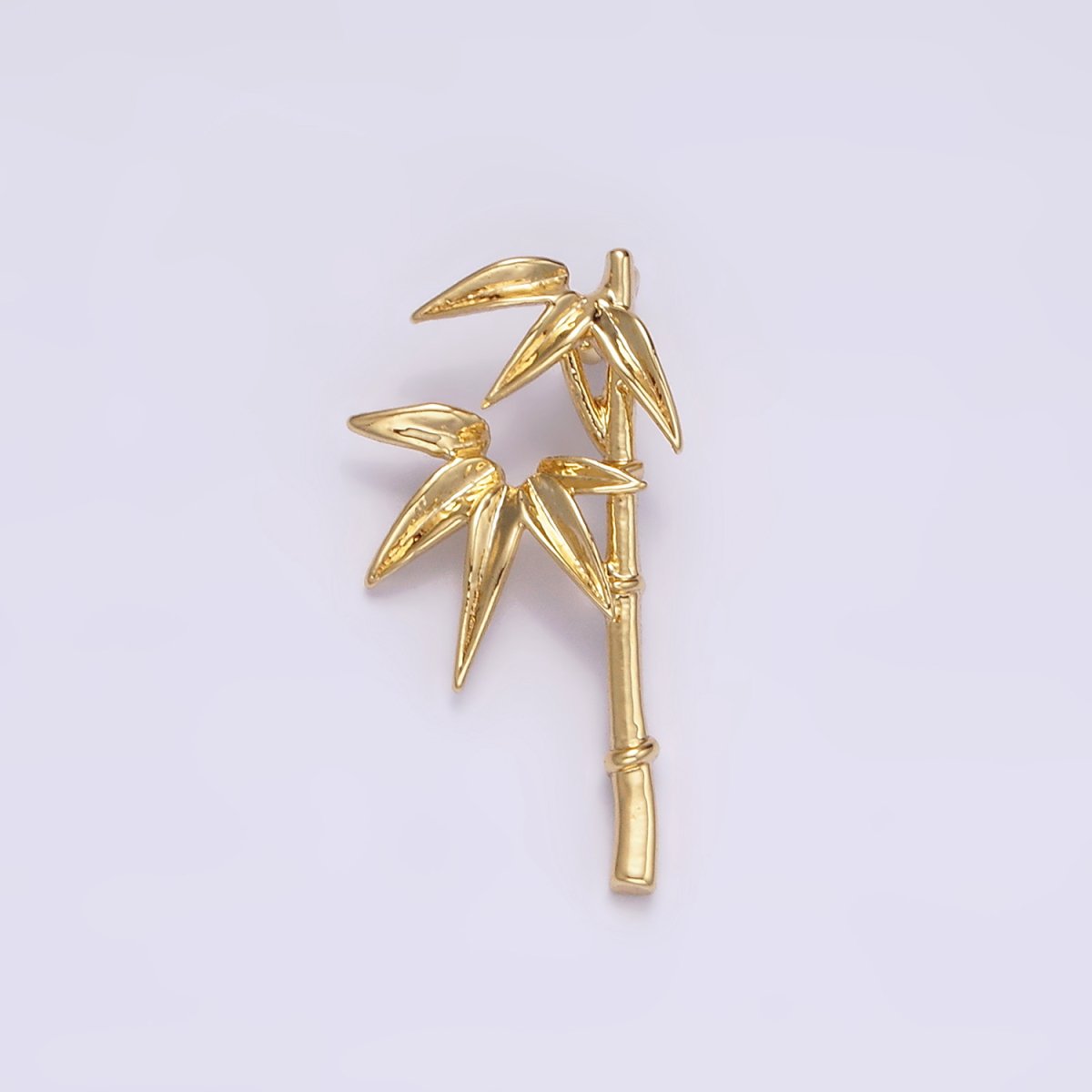 14K Gold Filled 18mm Bamboo Leaf Plant Nature Charm | N1490