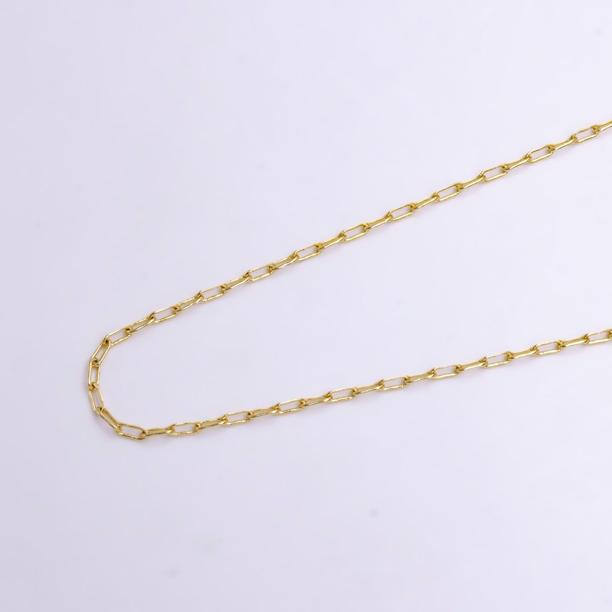 14K Gold Filled 1.8mm Dainty Paperclip 16 Inch Choker Chain Necklace | WA-424 Clearance Pricing