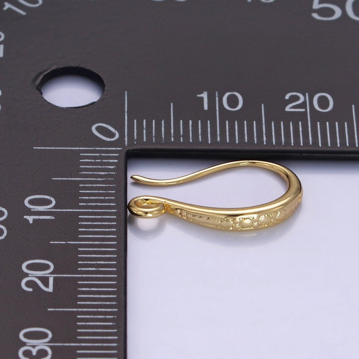 14K Gold Filled 18mm Dotted French Hook Earring Findings | Z739
