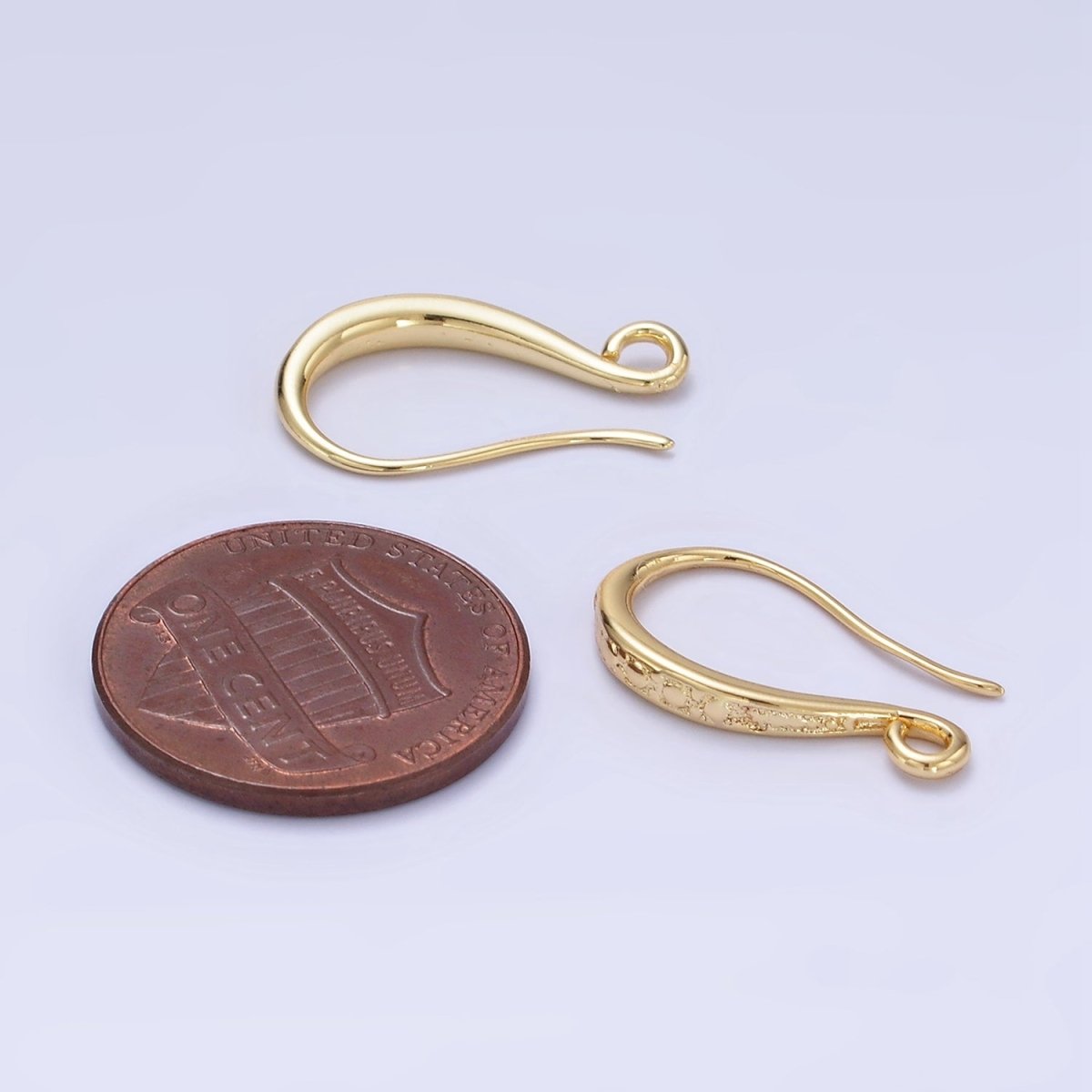 14K Gold Filled 18mm Dotted French Hook Earring Findings | Z739