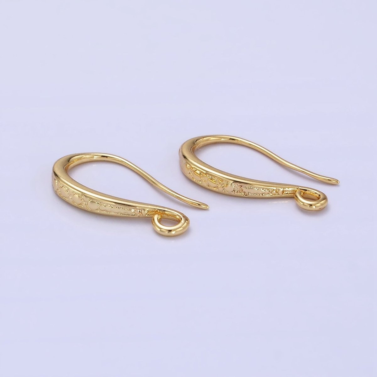 14K Gold Filled 18mm Dotted French Hook Earring Findings | Z739