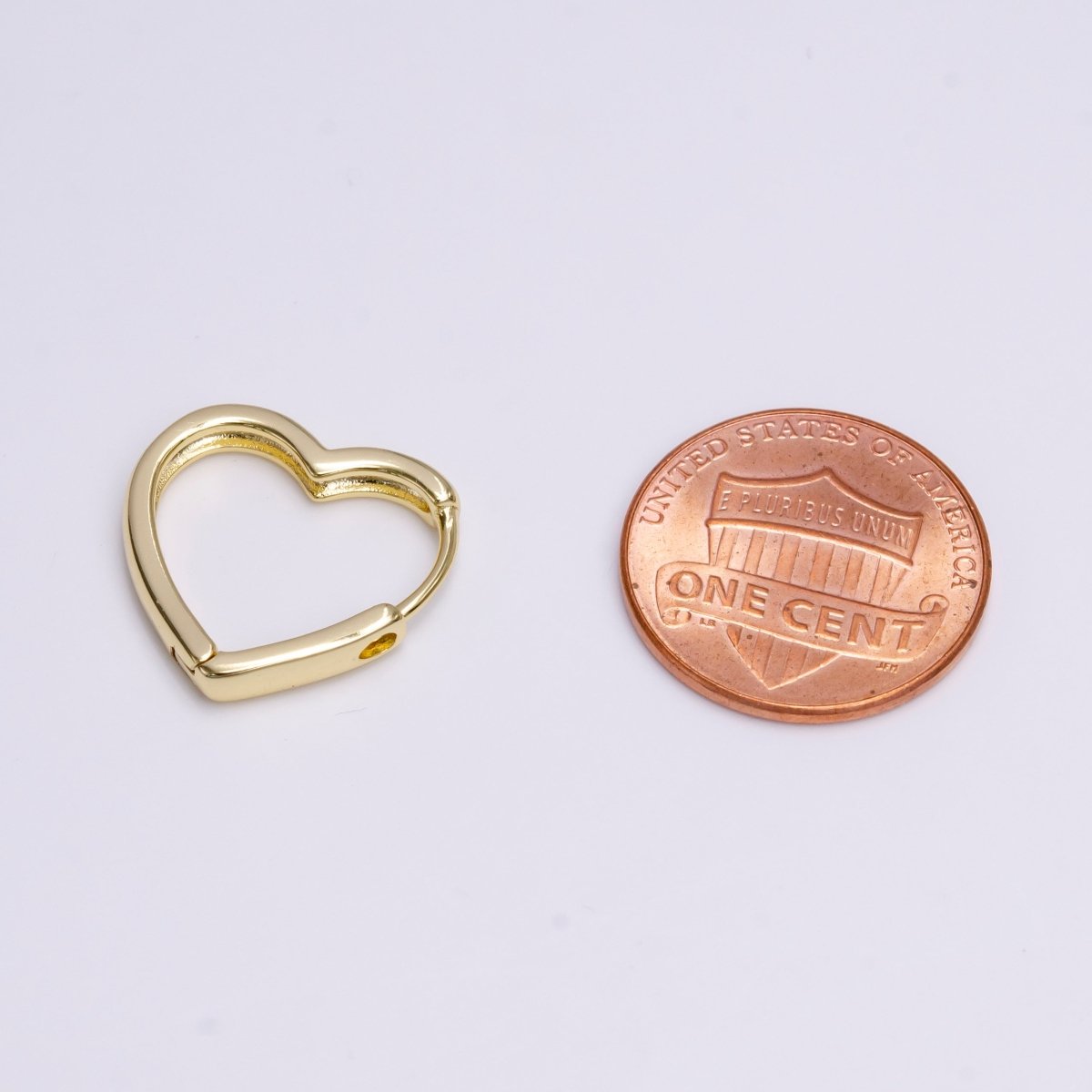 14K Gold Filled 18mm Heart Minimalist Hoop Huggie Earrings | AD-465