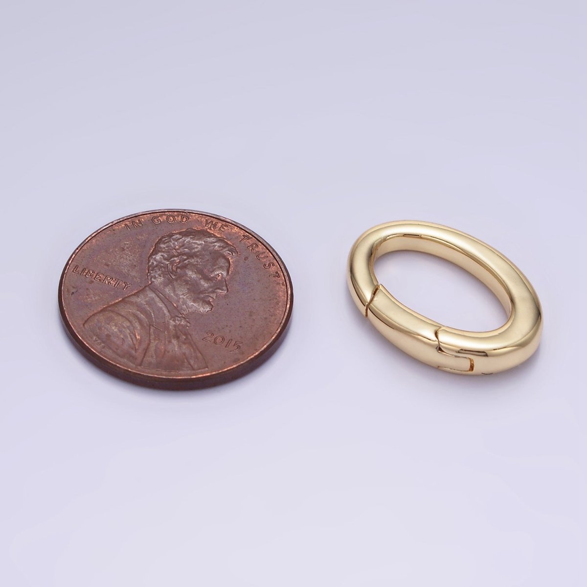 14K Gold Filled 18mm Push Spring Gate Oval Minimalist Findings | Z726