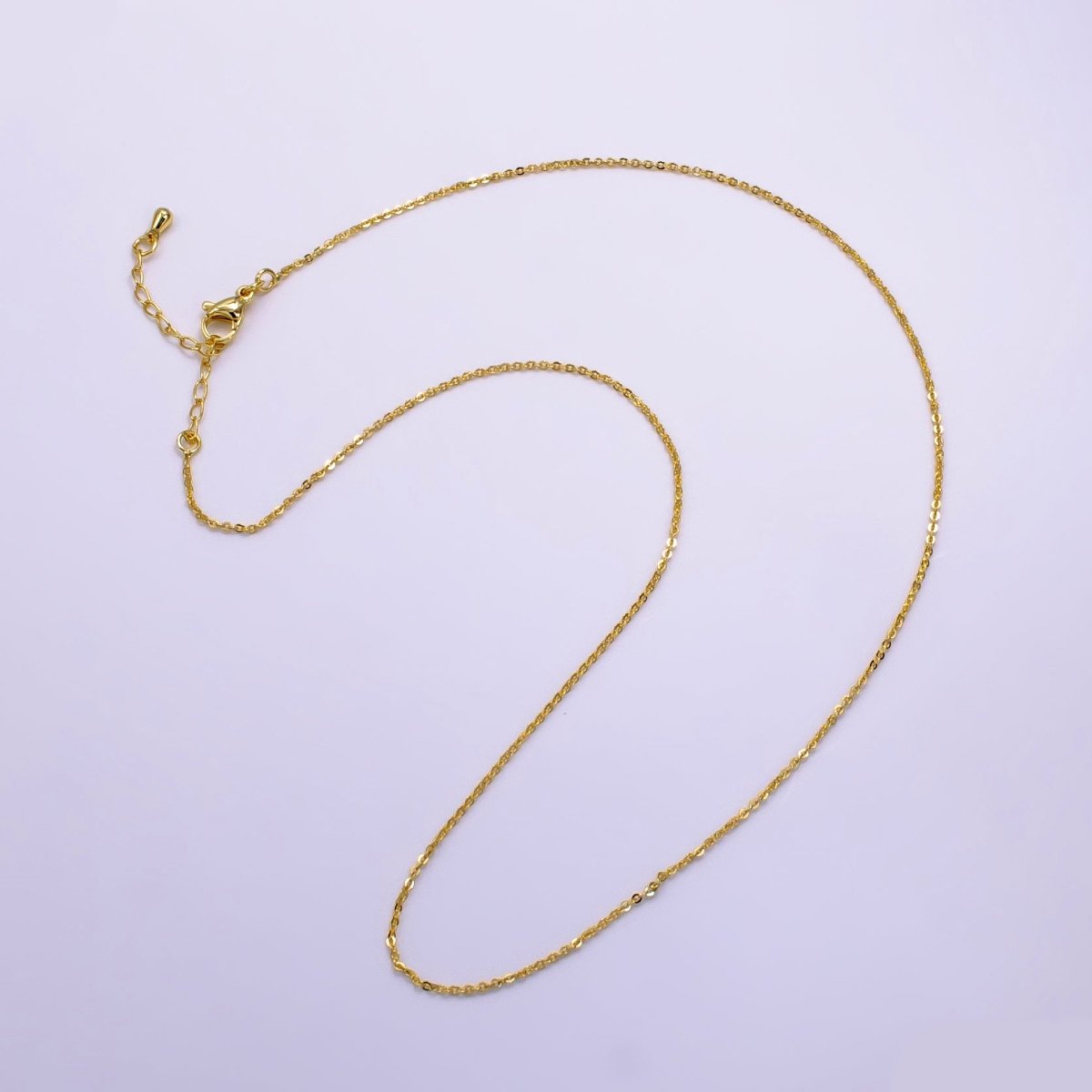 14K Gold Filled 1mm Cable Chain 18 Inch Necklace w. Extender | WA-2453