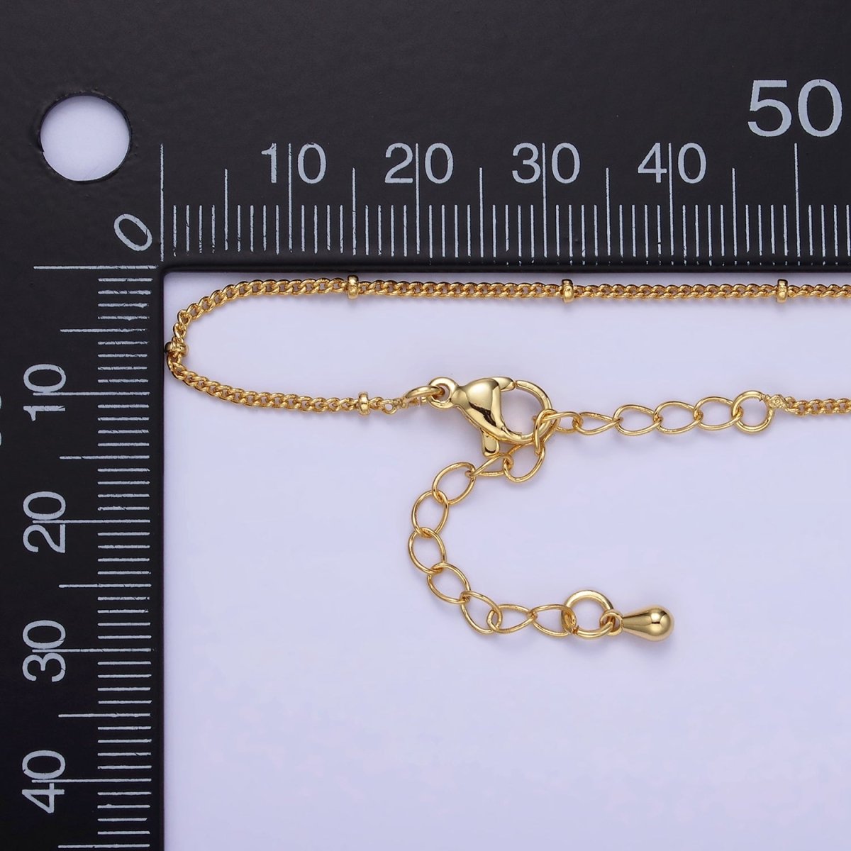 14K Gold Filled 1mm Curb Satellite Chain 18 Inch Necklace w. Extender | WA-2432