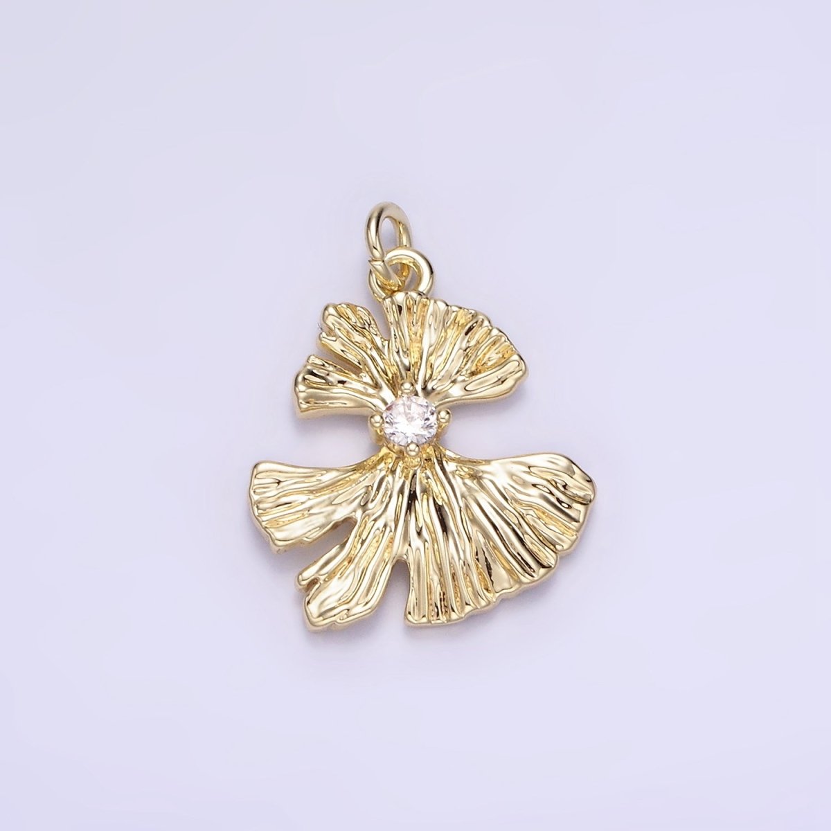 14K Gold Filled 20mm CZ Foil Abstract Charm | AG740