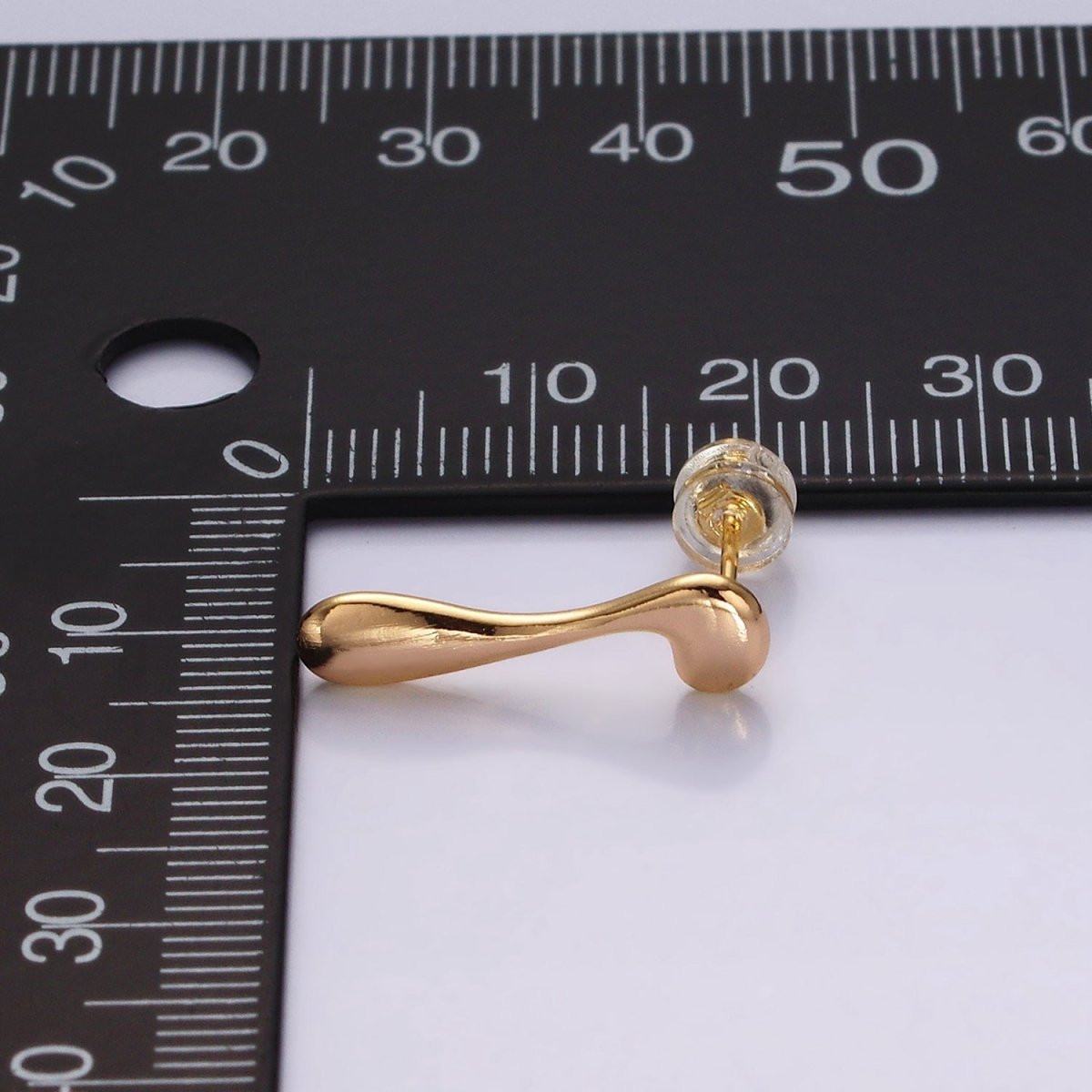 14K Gold Filled 20mm Minimalist Molten Drip Drop Stud Earrings | AE992