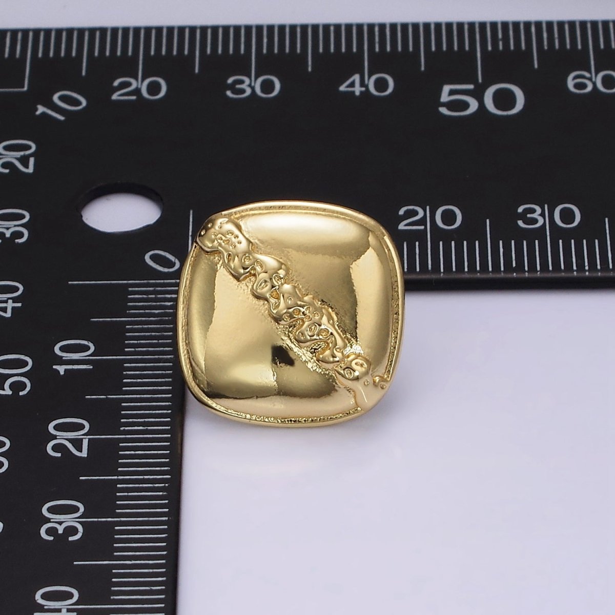 14K Gold Filled 20mm Molten Drip Rhombus Minimalist Stud Earrings | V455