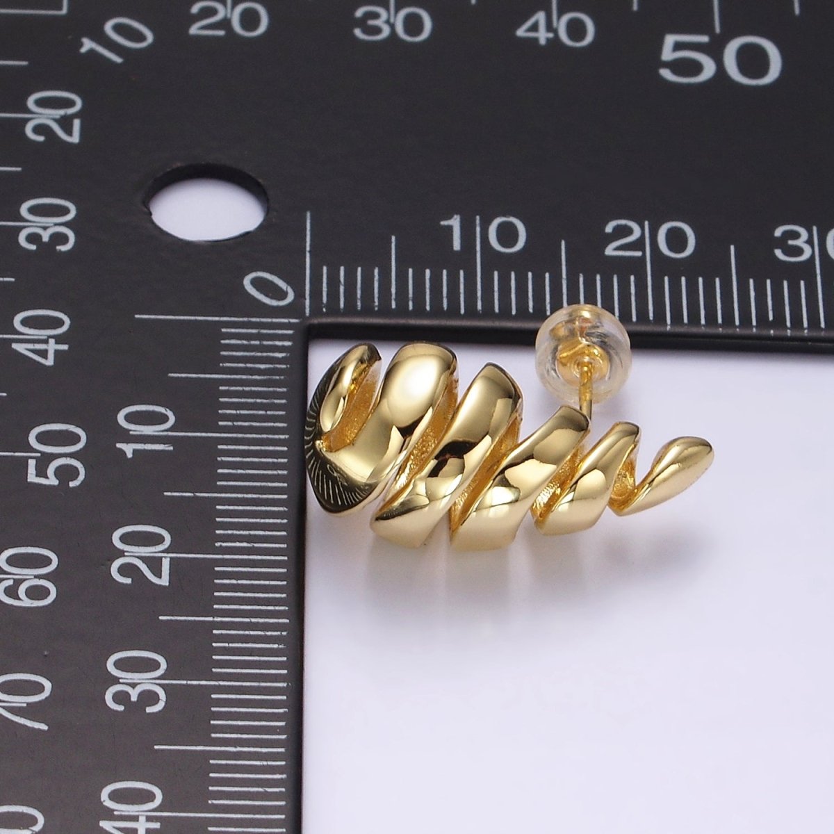 14K Gold Filled 20mm Multiple Open Band Teardrop Stud Earrings | AE183