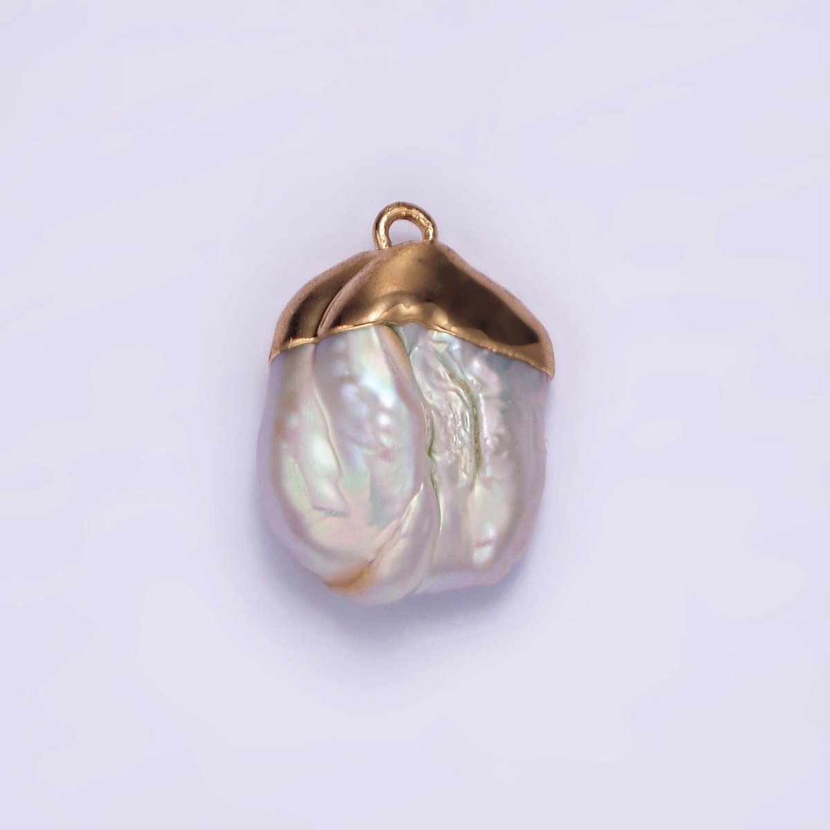 14K Gold Filled 20mm White Freshwater Pearl Dipped Pendant | P1615