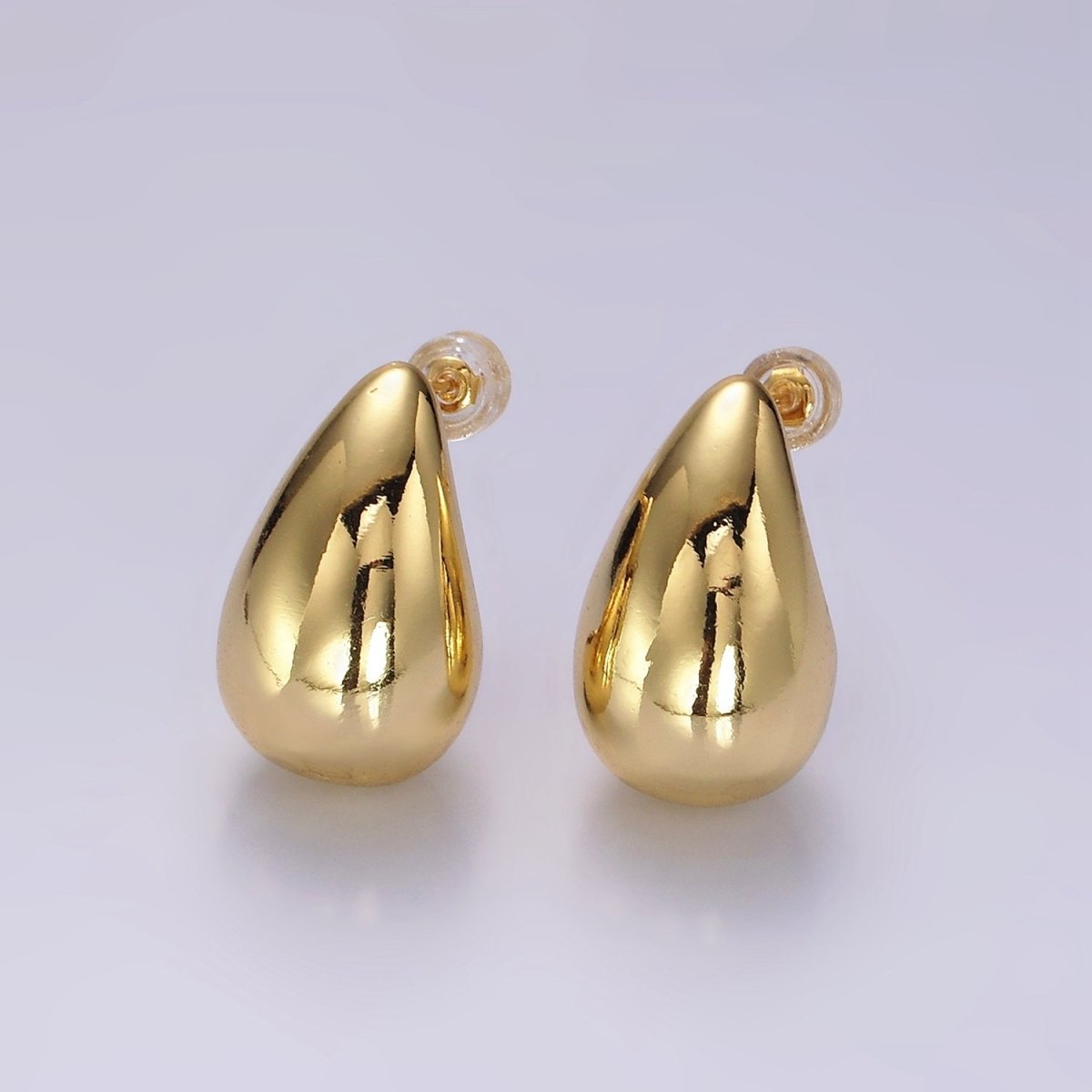 14K Gold Filled 22.5mm Teardrop Dome Modern Statement Stud Earrings | AE177