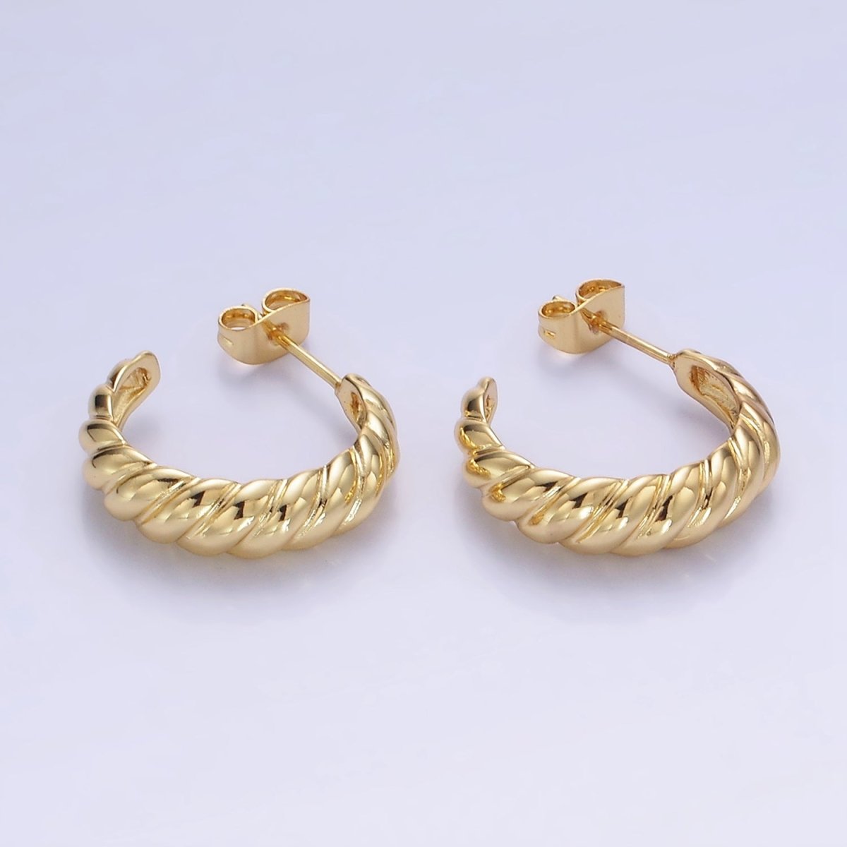 14K Gold Filled 22mm Croissant C-Shaped Hoop Earrings | AB1332