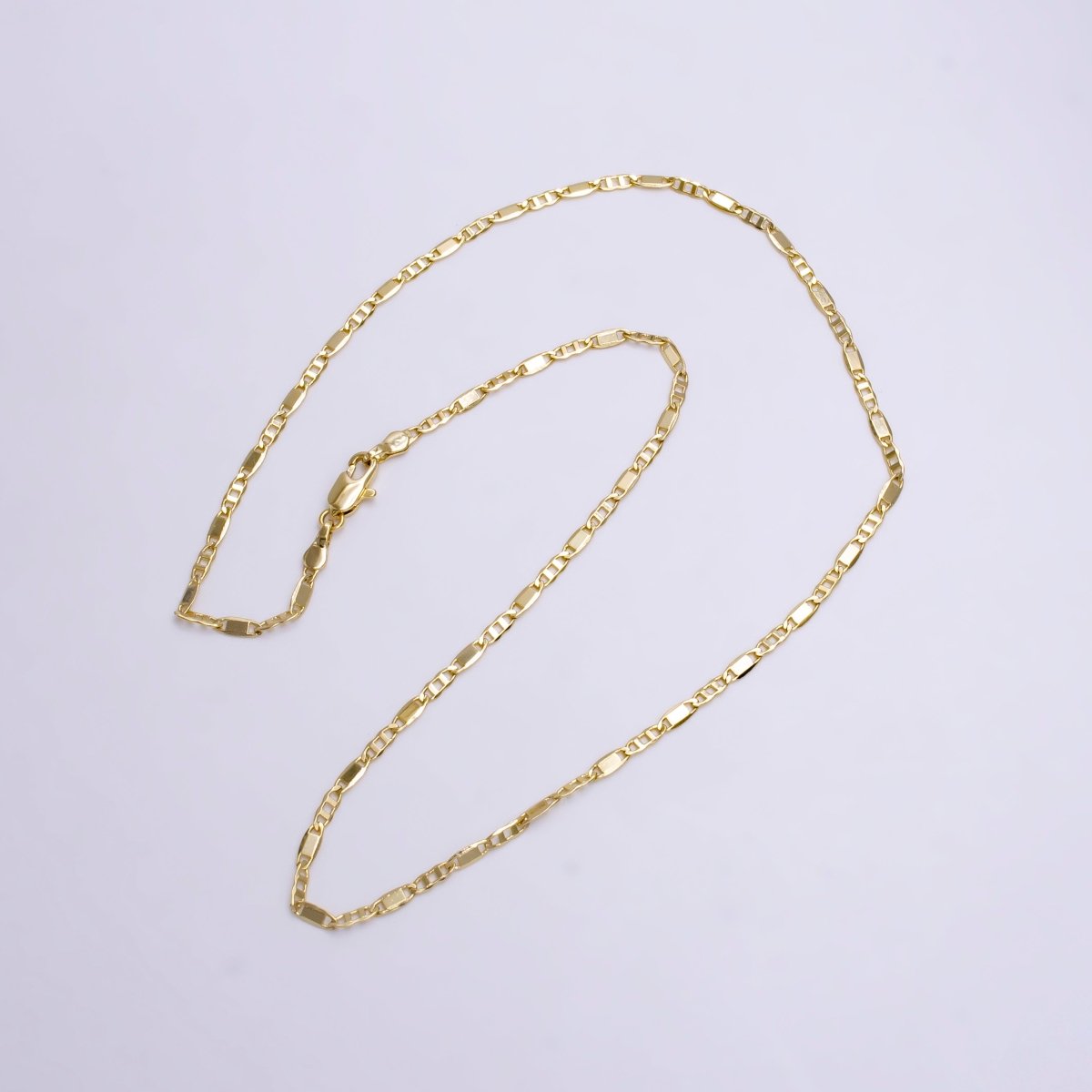 14K Gold Filled 2.3mm Unique Mariner Anchor 17.5 Inch Layering Chain Necklace | WA-2215 Clearance Pricing