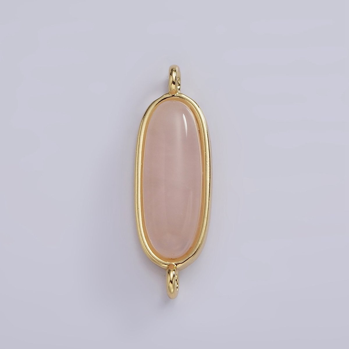 14K Gold Filled 24mm Natural Gemstone Oblong Bezel Connector | G229 - G237