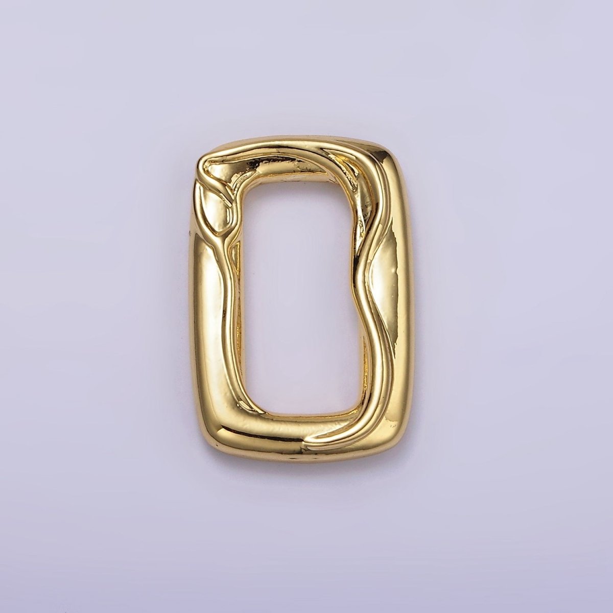 14K Gold Filled 25mm Molten Rectangular Link Jewelry Finding Supply | Z615