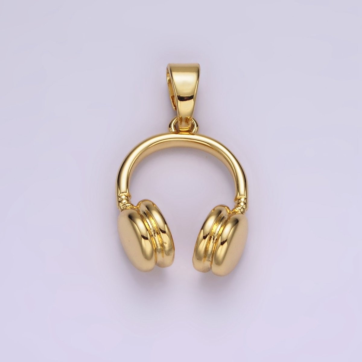 14K Gold Filled 25mm Music Headphones Minimalist Pendant | AH119
