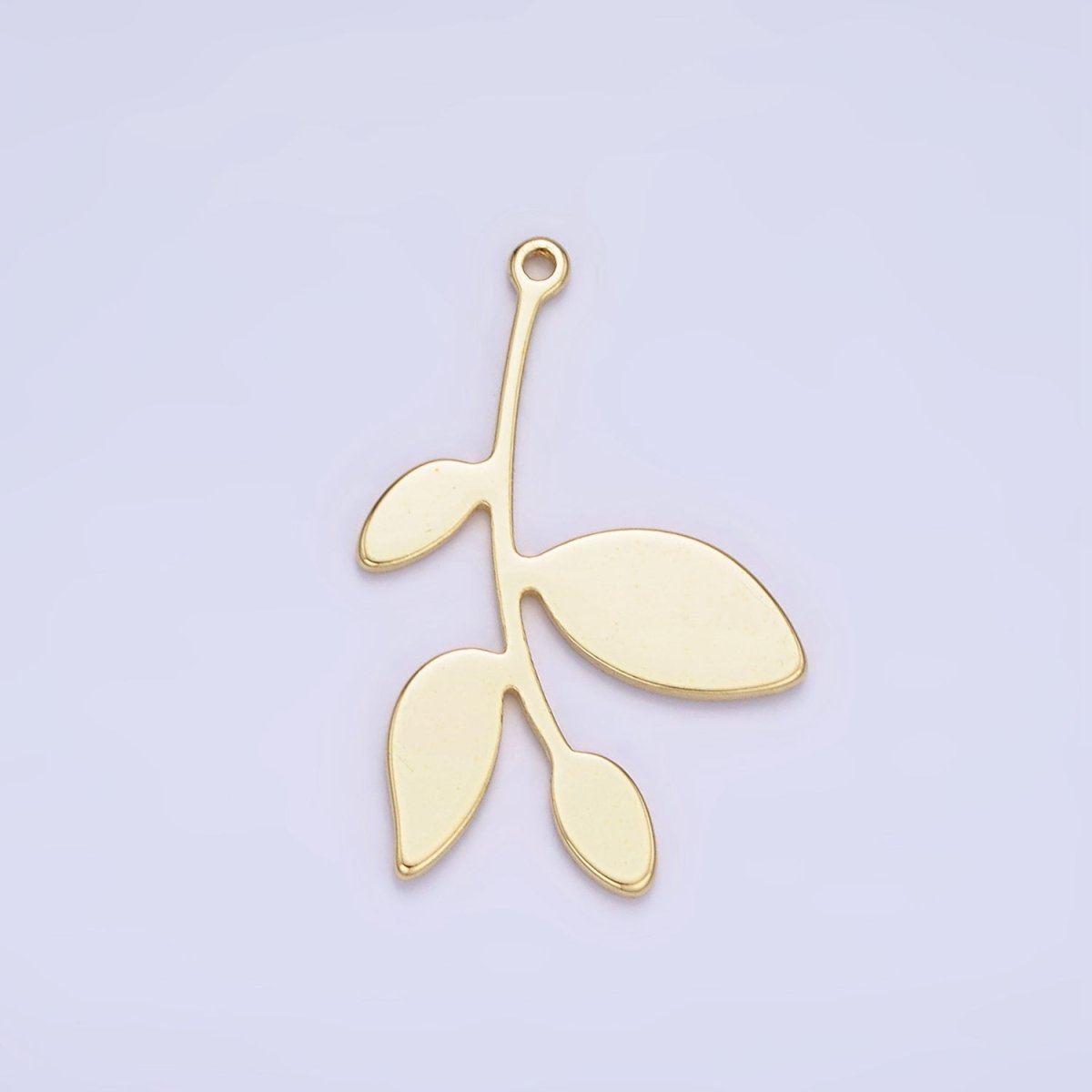14K Gold Filled 25mm Nature Leaf Minimalist Charm | AG636