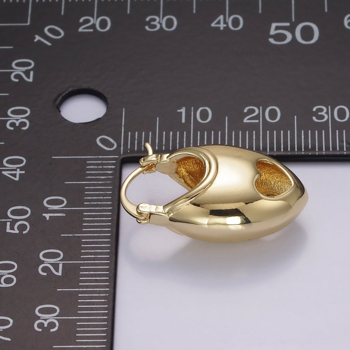 14K Gold Filled 25mm Open Heart Sphere Dome Latch Hoop Earrings | AE168