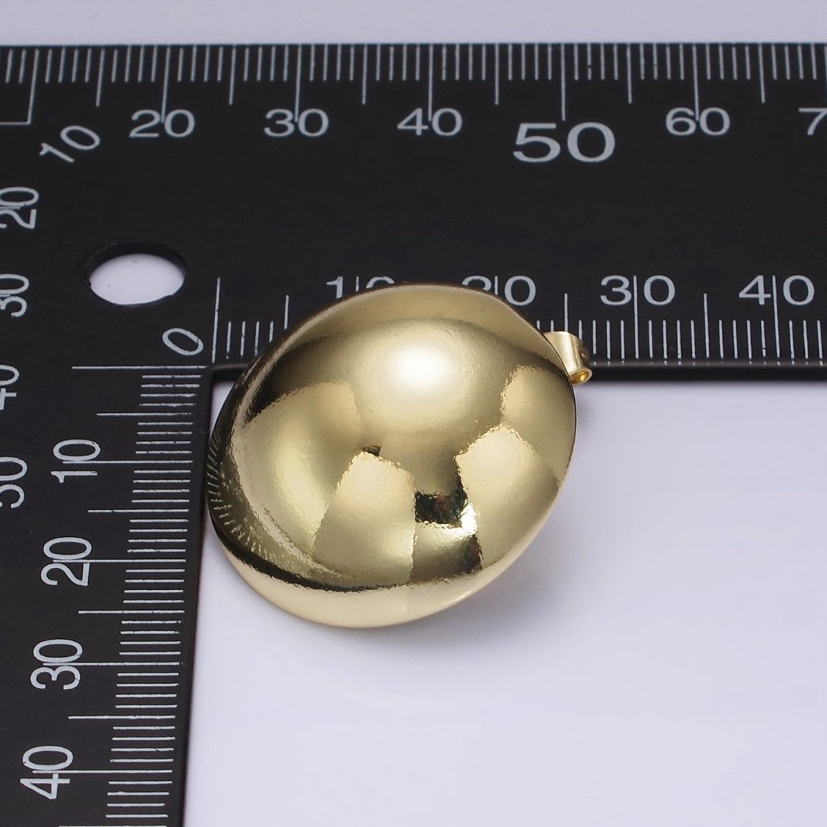 14K Gold Filled 26mm Round Dome Minimalist Stud Earrings | AE345