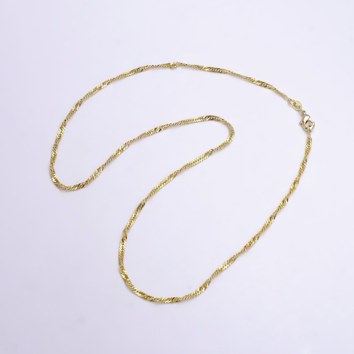 14K Gold Filled 2mm Curb Singapore 18 Inch Layering Chain Necklace | CN-791  Clearance Pricing