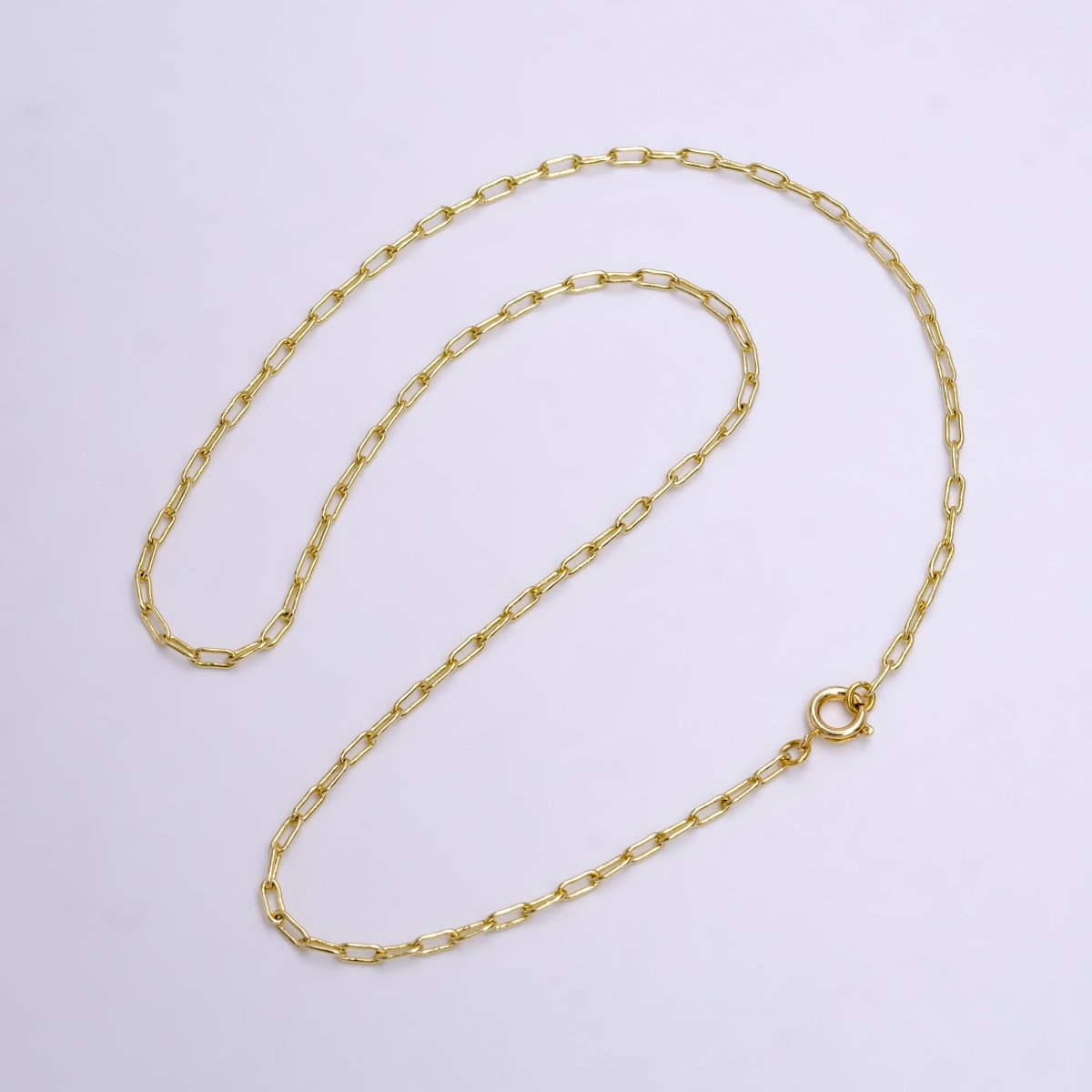 14K Gold Filled 2mm Paperclip 18 Inch, 16 Inch, 20 Inch Paperclip Choker Layering Chain Necklace | WA-2225 - WA-2227