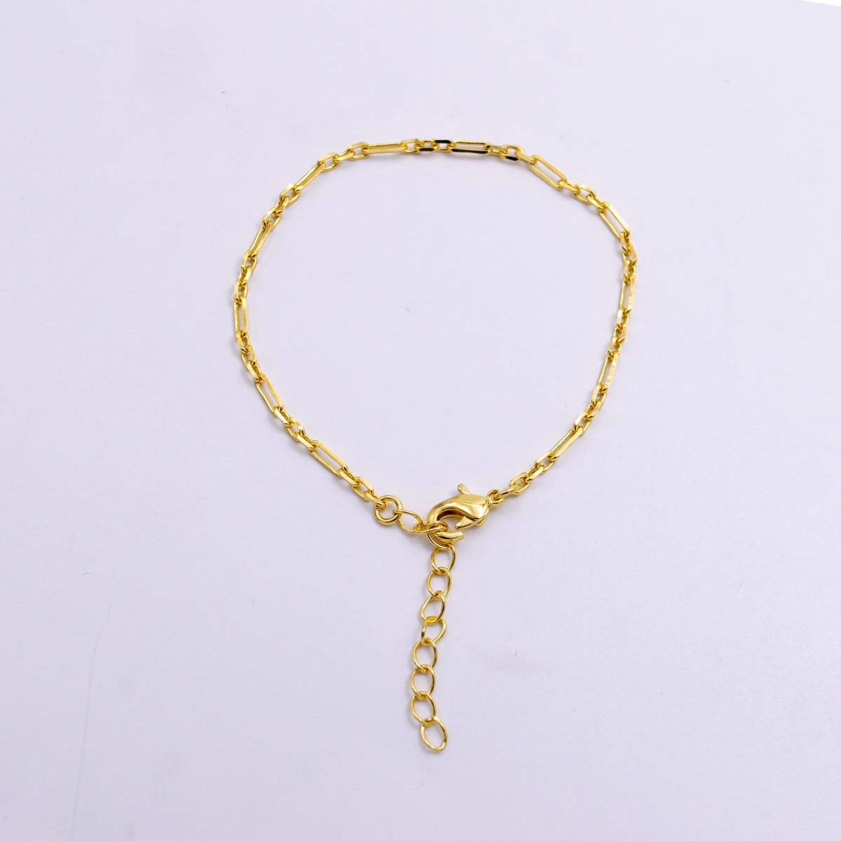 OS 14K Gold Filled 2mm Paperclip Cable Link 6 Inch Bracelet w. Extender | WA-2448