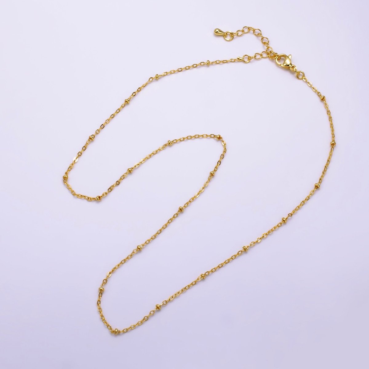 14K Gold Filled 2mm Satellite Cable Chain 18 Inch Necklace w. Extender | WA-2454