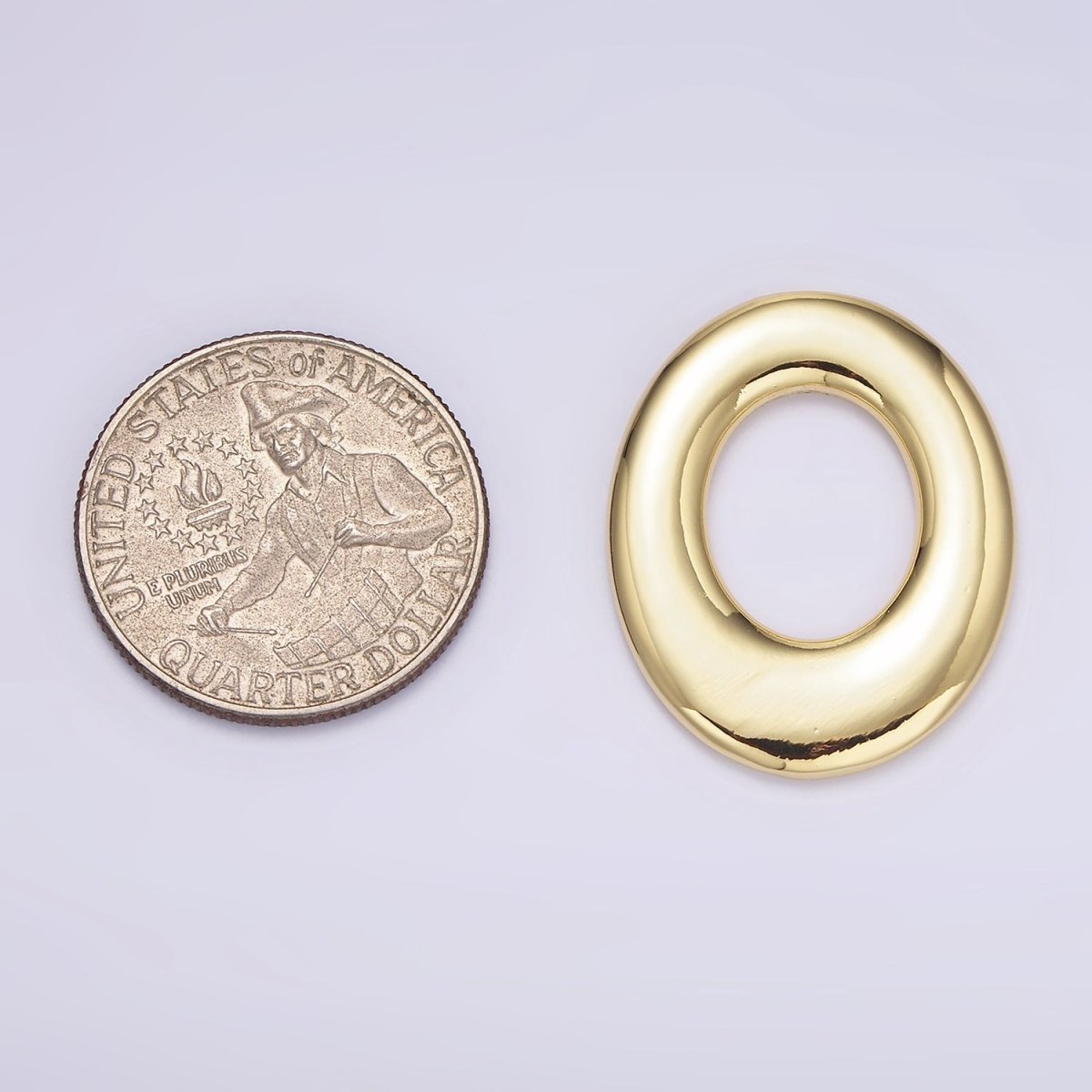 14K Gold Filled 30mm Open Oblong Cable Link Charm Jewelry Finding Supply | Z620