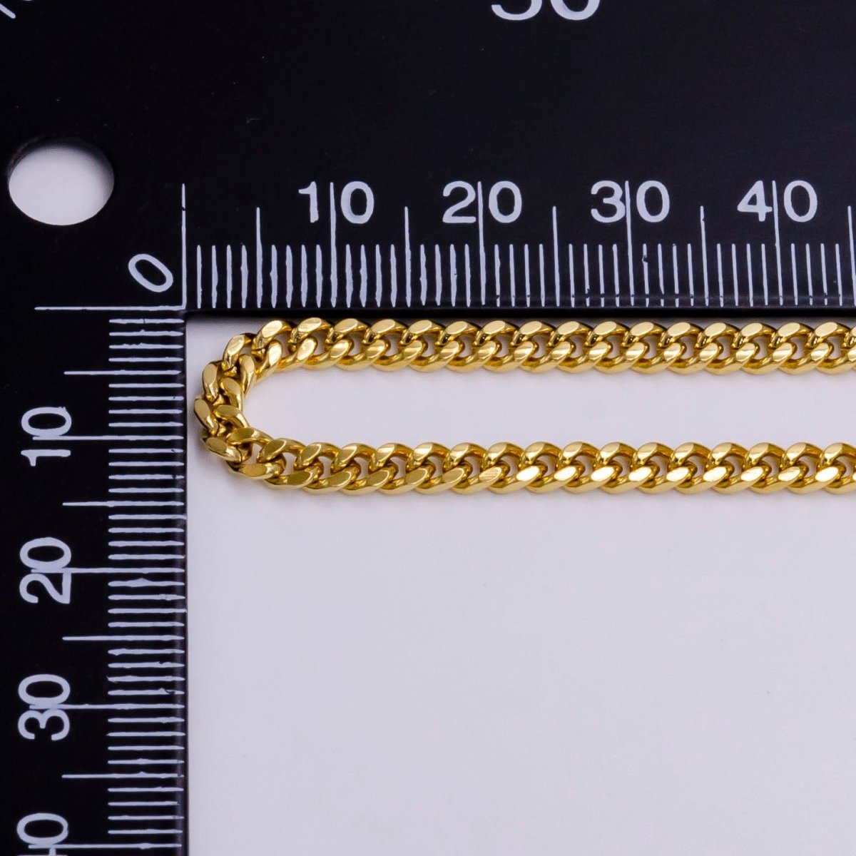 14K Gold Filled 3.2mm Flat Concave Curb Unfinished Chain For Jewelry Making | ROLL-1416
