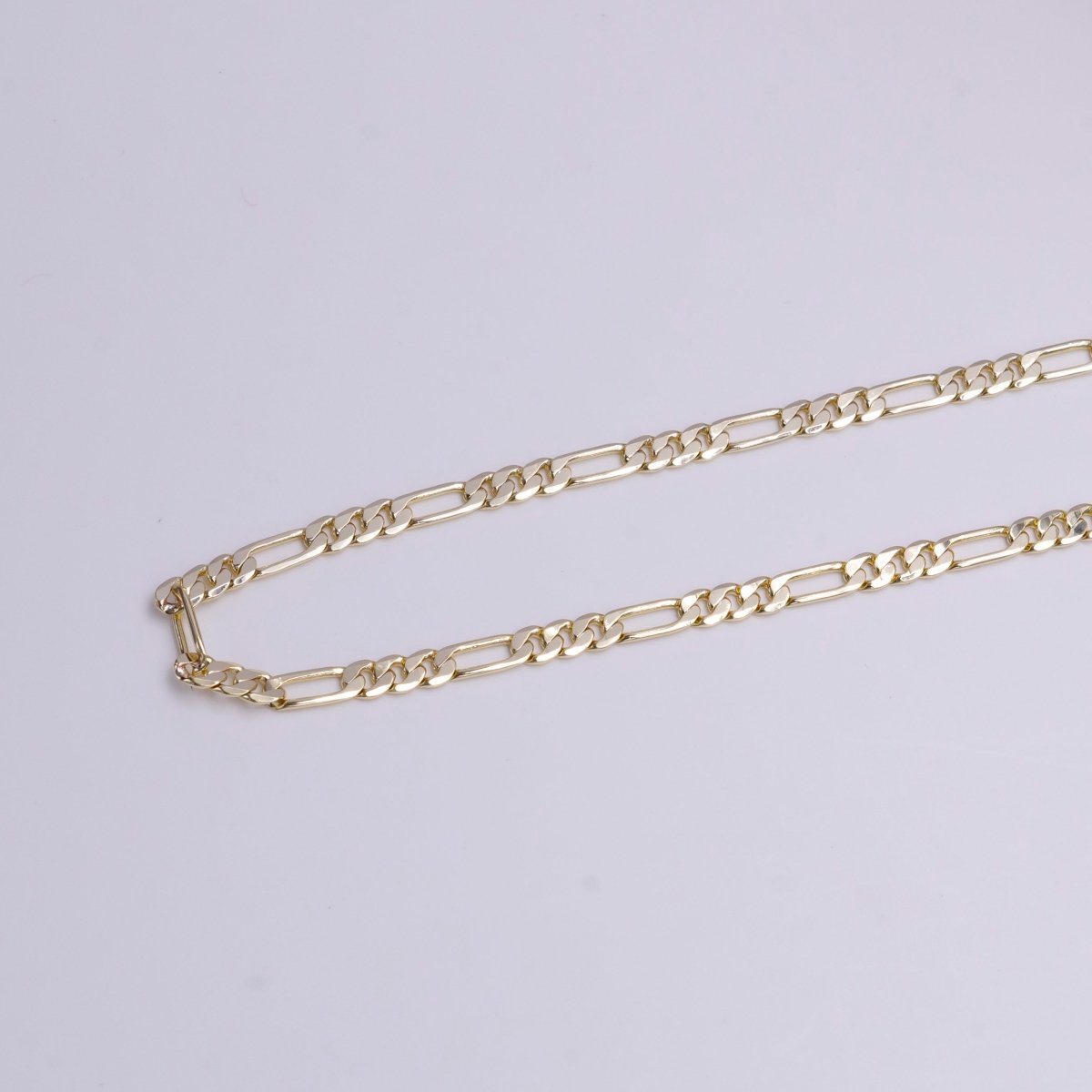 14K Gold Filled 3.4mm Width Figaro Chain Unfinished Chain by Yard Chain Bulk Wholesale | ROLL-1370