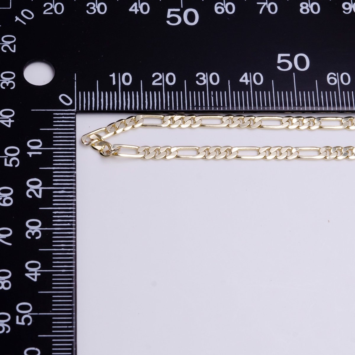 14K Gold Filled 3.4mm Width Figaro Chain Unfinished Chain by Yard Chain Bulk Wholesale | ROLL-1370