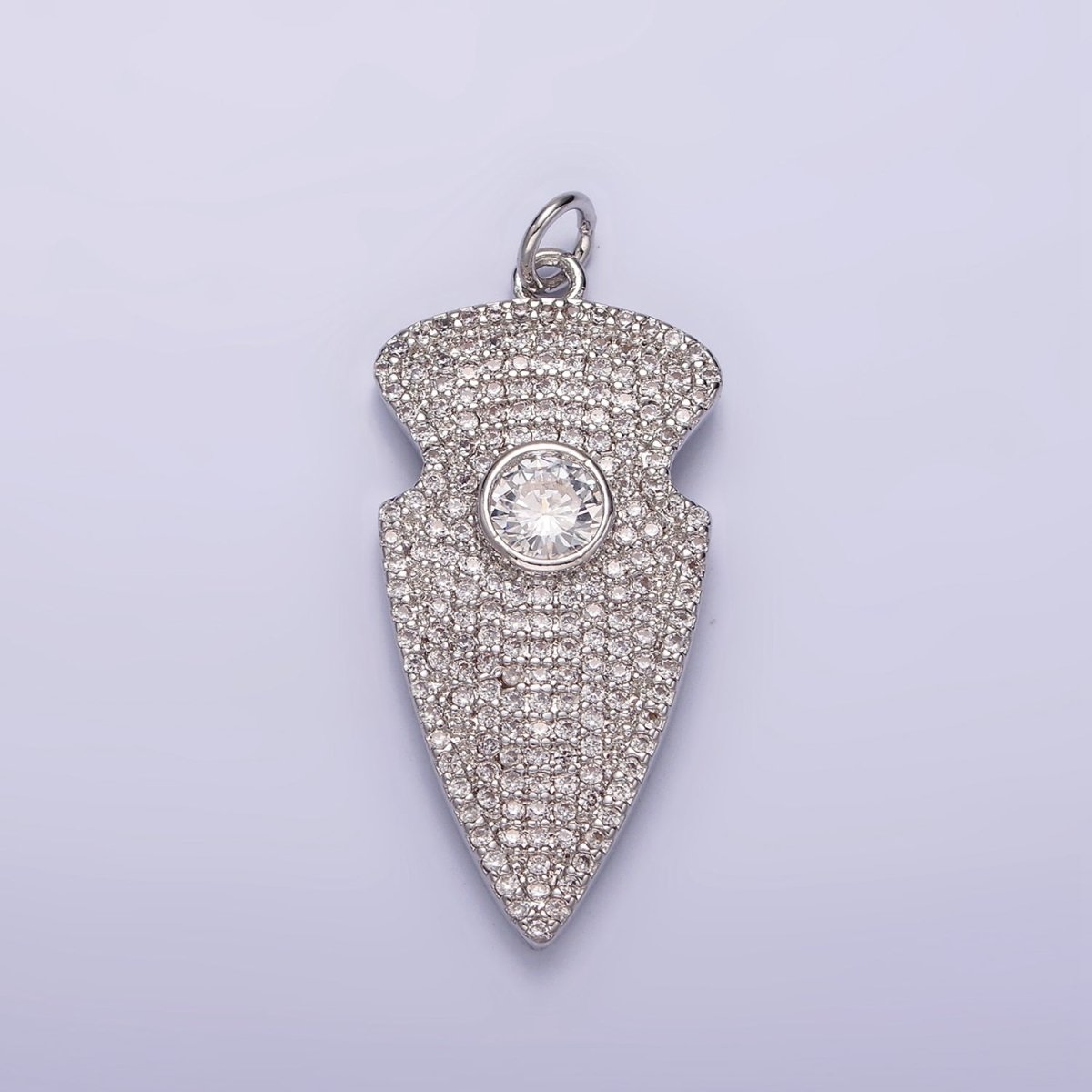 14K Gold Filled 35mm Clear CZ Micro Paved Arrow Point Charm in Silver, Gold, Black | N1126 - N1128