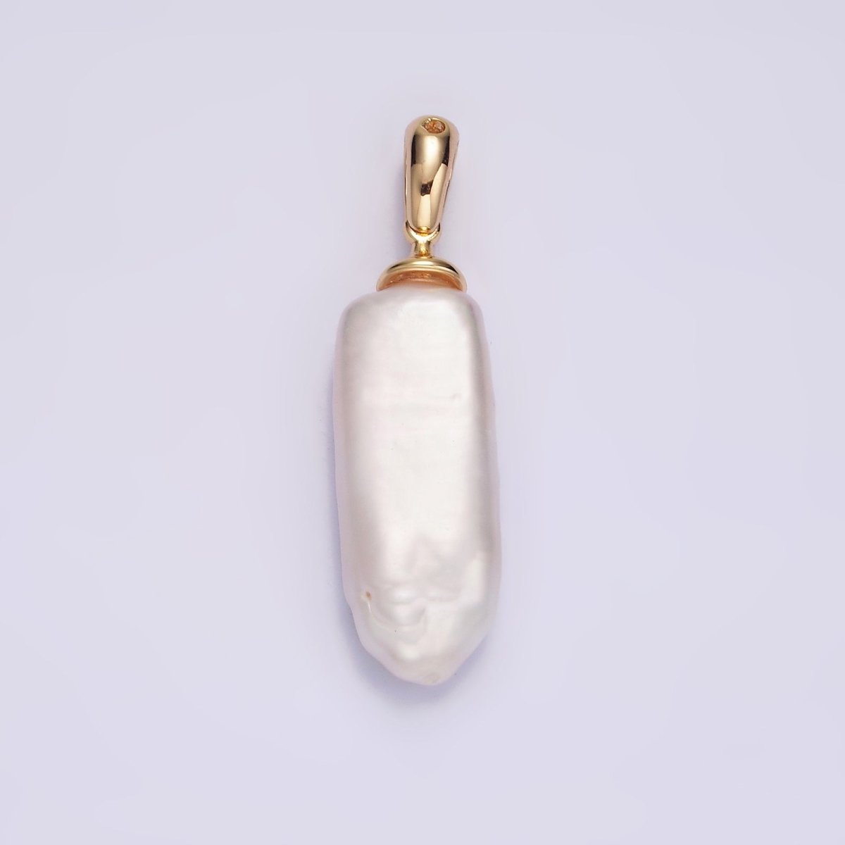 14K Gold Filled 37.5mm Biwa Baroque Freshwater Pearl Pendant | AA728