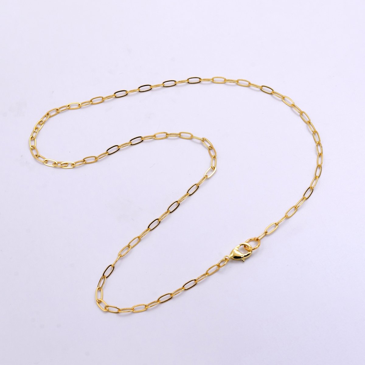 14K Gold Filled 3mm Paperclip Chain 17.5 inch Necklace | WA-2441