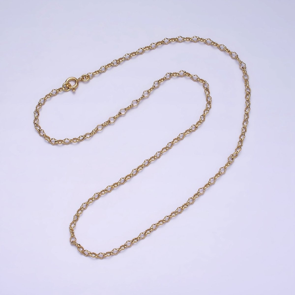 14K Gold Filled 3mm Unique Quatrefoil 17 Inch Chain Necklace | WA-1879 Clearance Pricing