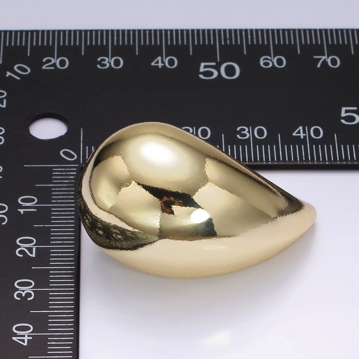 14K Gold Filled 43mm Chubby Teardrop Stud Minimalist Earrings | AE340