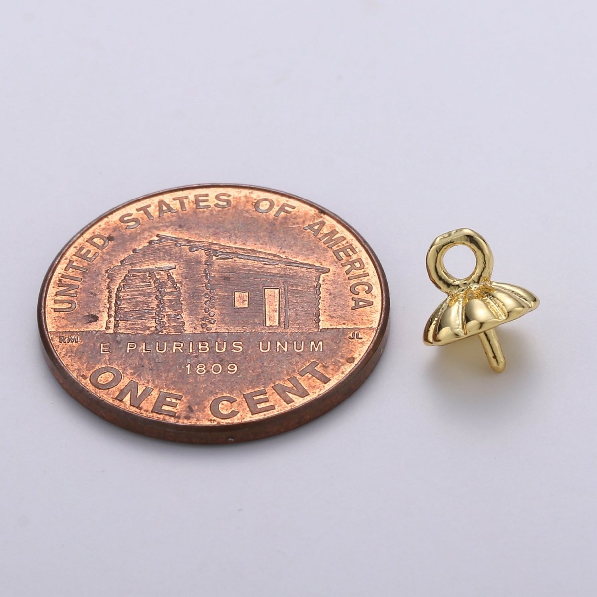14K Gold Filled 5mm Drilled Peg Bail Jewelry Findings Supply | K848