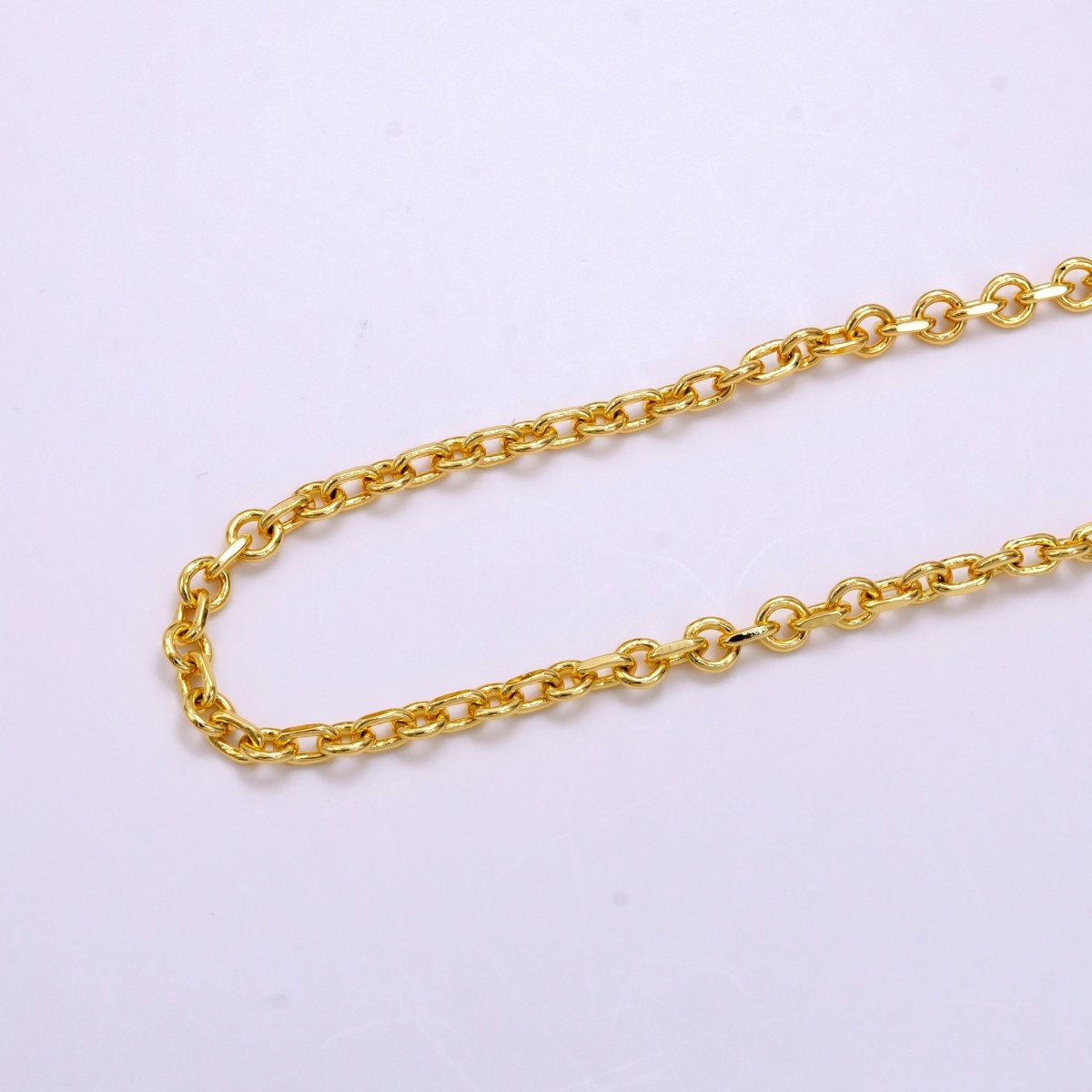 14K Gold Filled 5mm Rolo Edged Cable Unfinished Chain For Jewelry Making | ROLL-1453