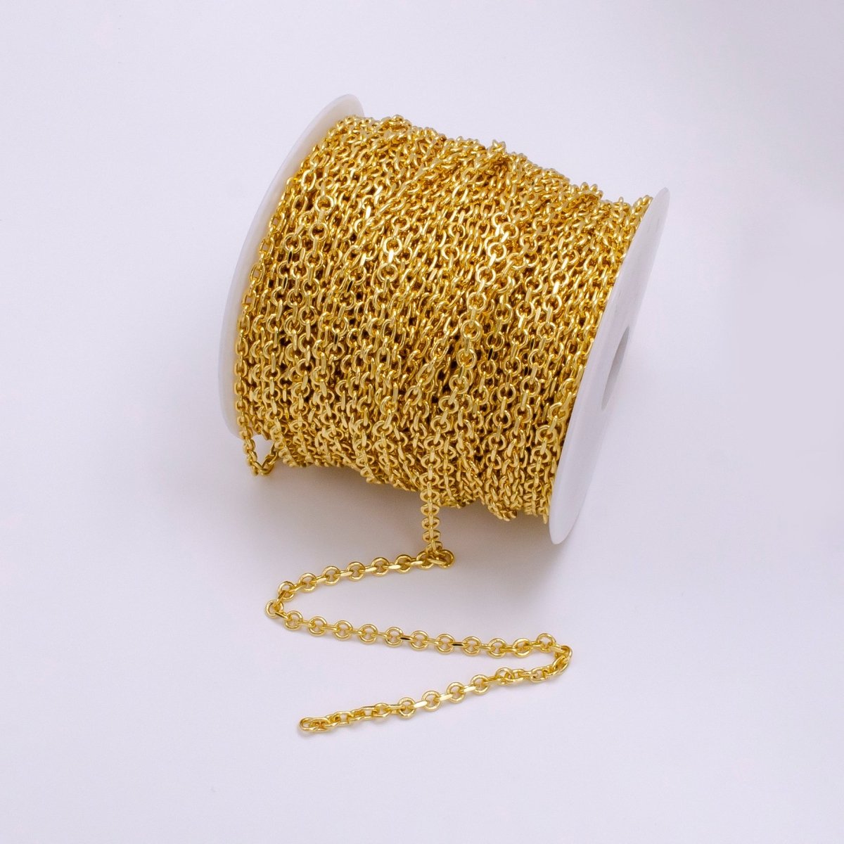 14K Gold Filled 5mm Rolo Edged Cable Unfinished Chain For Jewelry Making | ROLL-1453