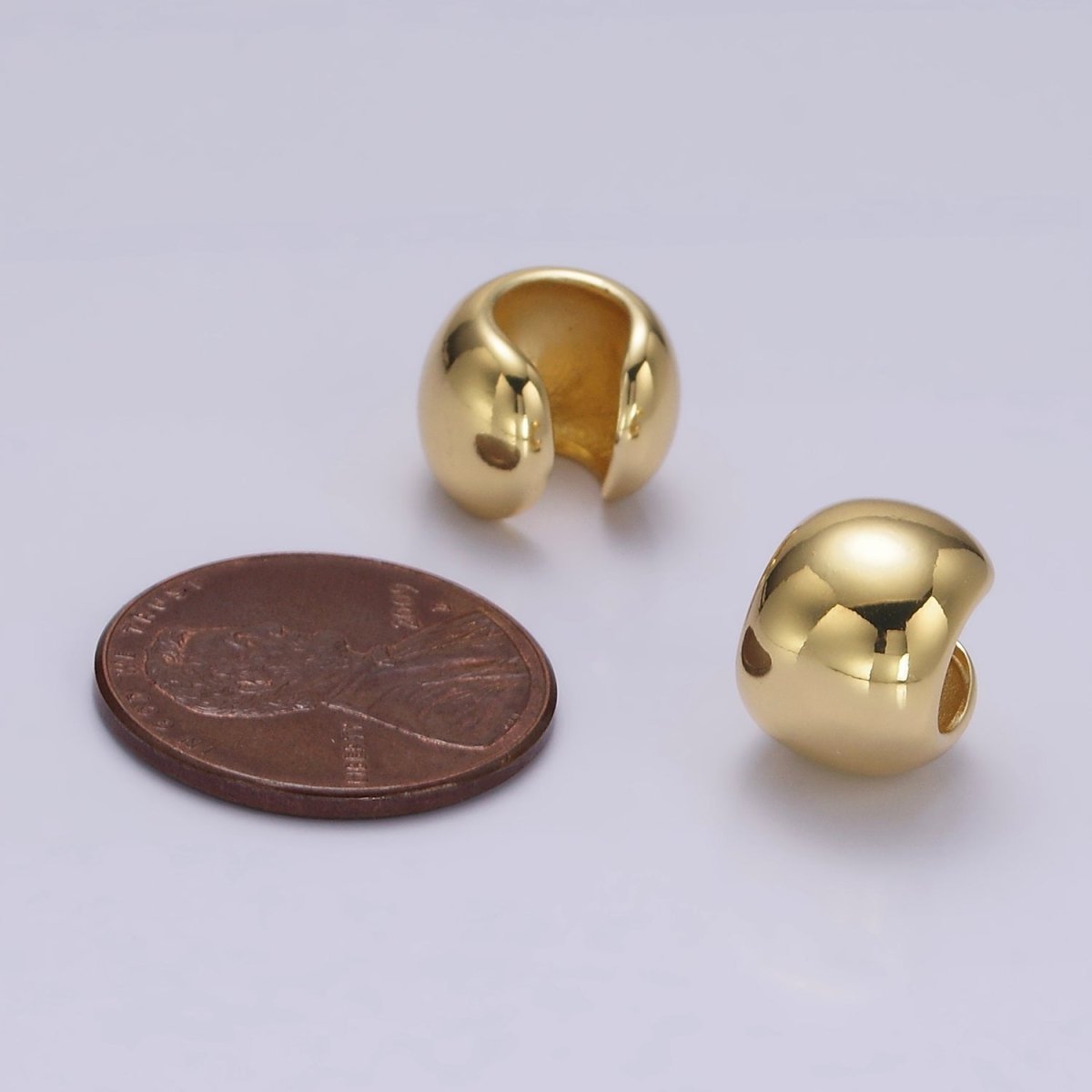 14K Gold Filled 8.7mm Wide Rounded Modern 1 Piece Ear Cuff Earrings | AI153