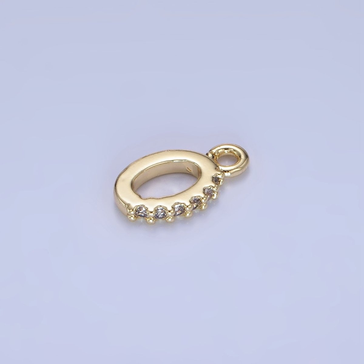 14K Gold Filled 8mm Micro Paved CZ Bail Open Loop Findings | Z744