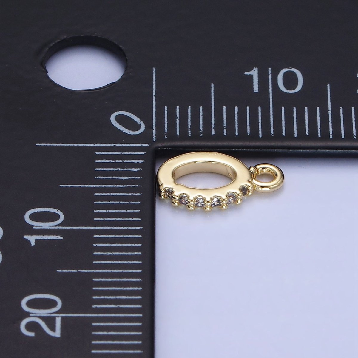 14K Gold Filled 8mm Micro Paved CZ Bail Open Loop Findings | Z744